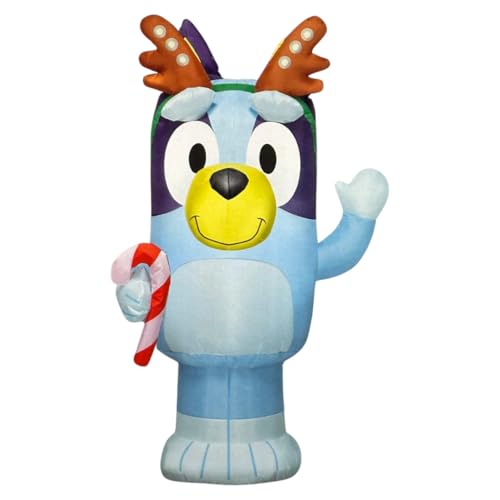 Bluey Christmas Inflatable 3.5 feet Tall - Bluey Inflatable with Candy Cane Christmas Inflatable Outdoor Decoration Lights Up - Airblown Christmas Inflatables by Gemmy : Patio, Lawn & Garden