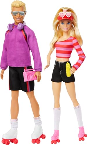 Barbie Fashionistas Set with 2 Fashion Dolls & 6 Accessories, Ken Roller-Skating Fashion Dolls, 65th Anniversary Collectible : Toys & Games