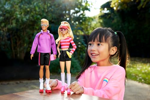 Barbie Fashionistas Set with 2 Fashion Dolls & 6 Accessories, Ken Roller-Skating Fashion Dolls, 65th Anniversary Collectible : Toys & Games