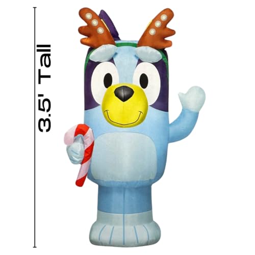 Bluey Christmas Inflatable 3.5 feet Tall - Bluey Inflatable with Candy Cane Christmas Inflatable Outdoor Decoration Lights Up - Airblown Christmas Inflatables by Gemmy : Patio, Lawn & Garden