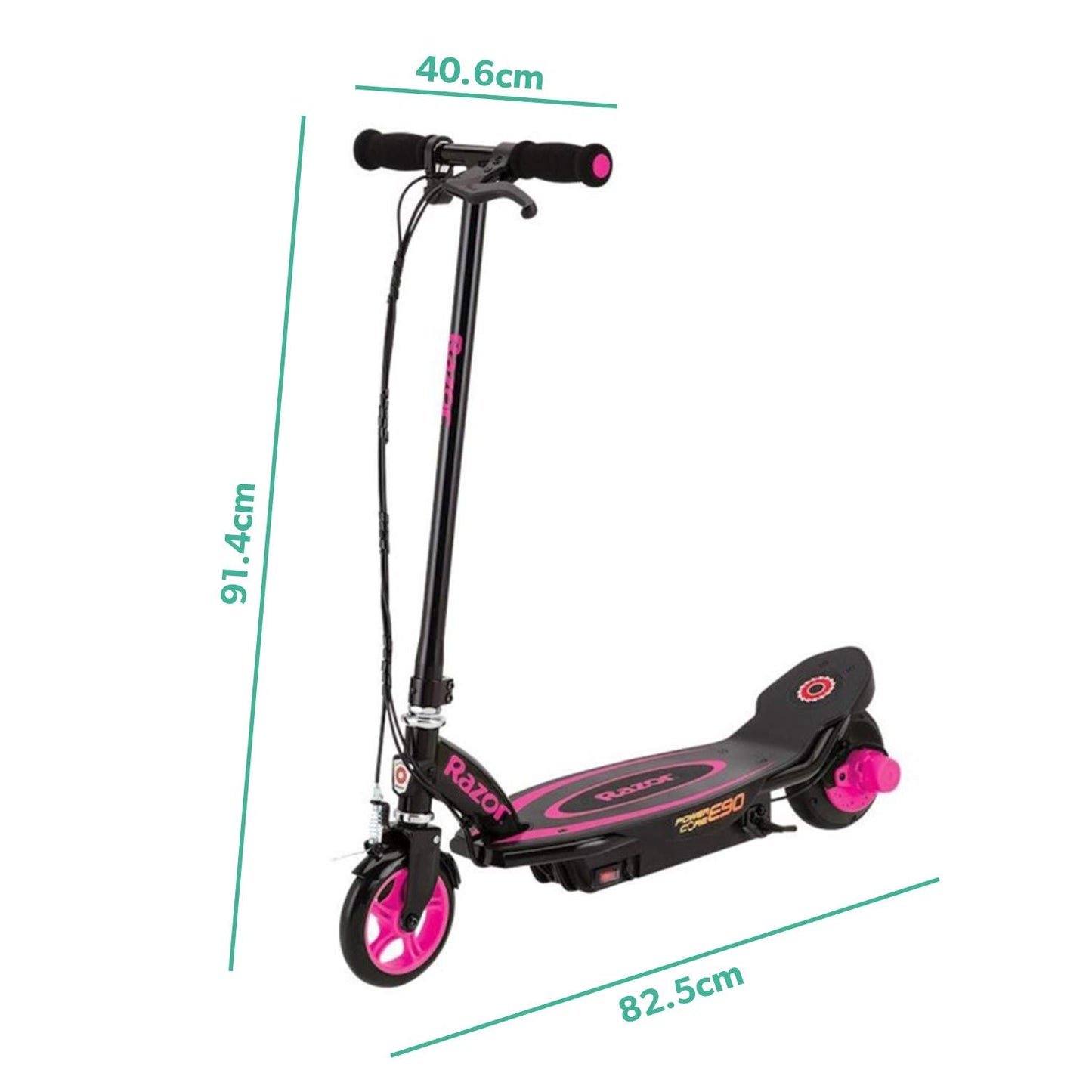 Razor Power Core E90 Electric Scooter, Escúter Eléctrico - Rosa BB