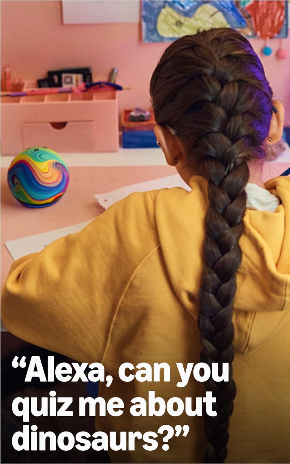 Amazon Echo Dot Kids (newest model) - Designed for kids, with Alexa+ Early Access, parental controls, Includes 1 Year of Amazon Kids+, Rainbow Swirl