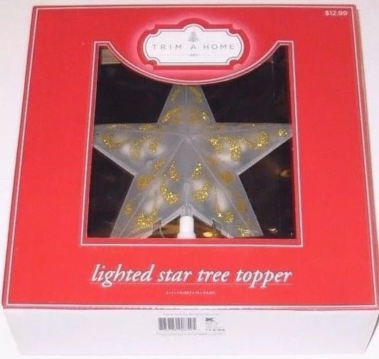 Trim A Home Estrella para árbol de navidad Tree Topper, 8 x 3 x 7 inches, Blue Glitter, New